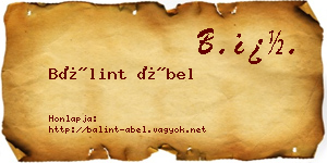 Bálint Ábel névjegykártya