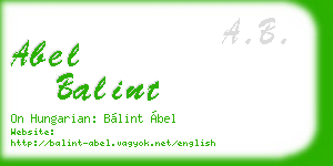 abel balint business card