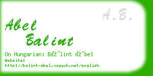 abel balint business card